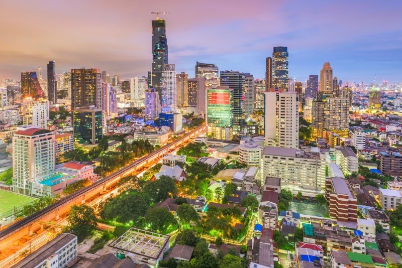 Bangkok, Thailand city skyline.